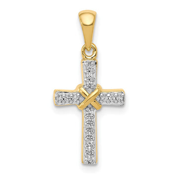 10K 1/6ct. Diamond Latin Cross Pendant