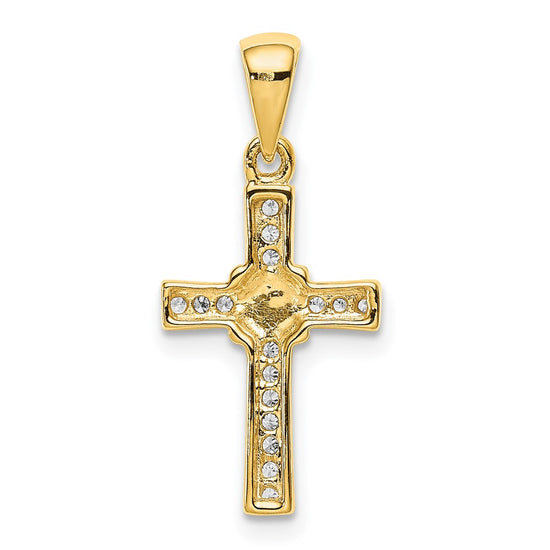 14k 1/6 carat Diamond Latin Cross Pendant