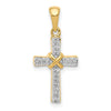 14k 1/6 carat Diamond Latin Cross Pendant
