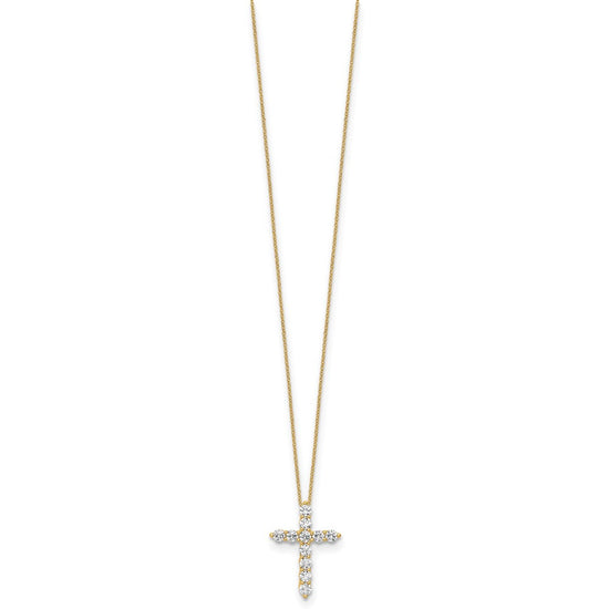 Gold Lab Grown Diamond Cross Necklace