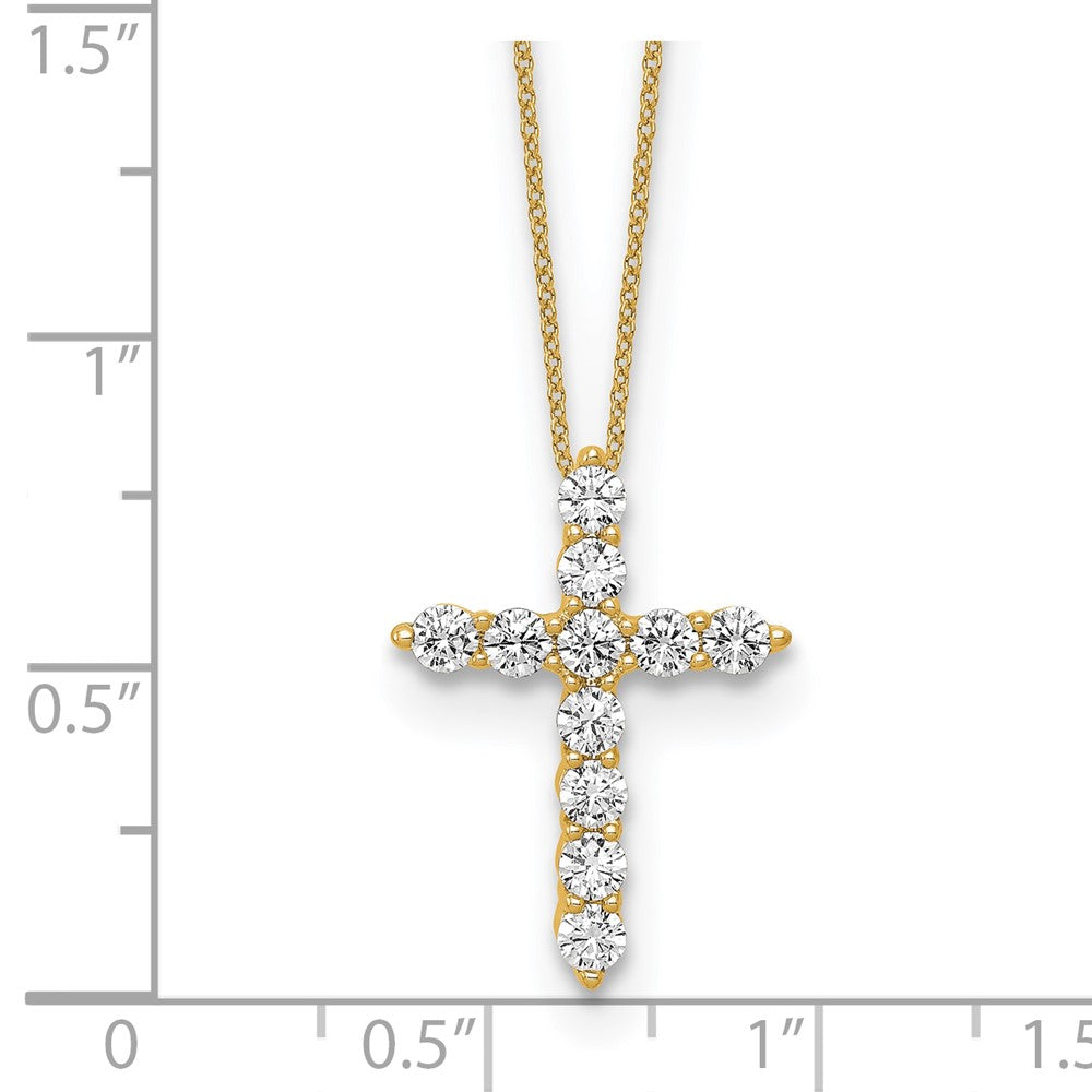 Gold Lab Grown Diamond Cross Necklace