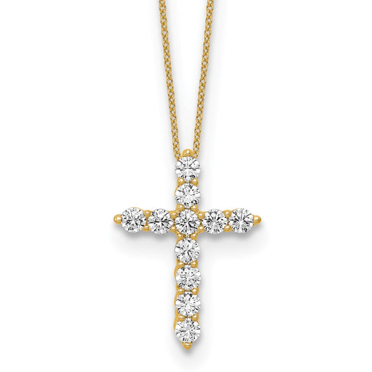 Gold Lab Grown Diamond Cross Necklace