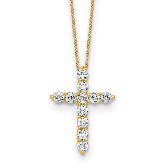 Gold Lab Grown Diamond Cross Necklace