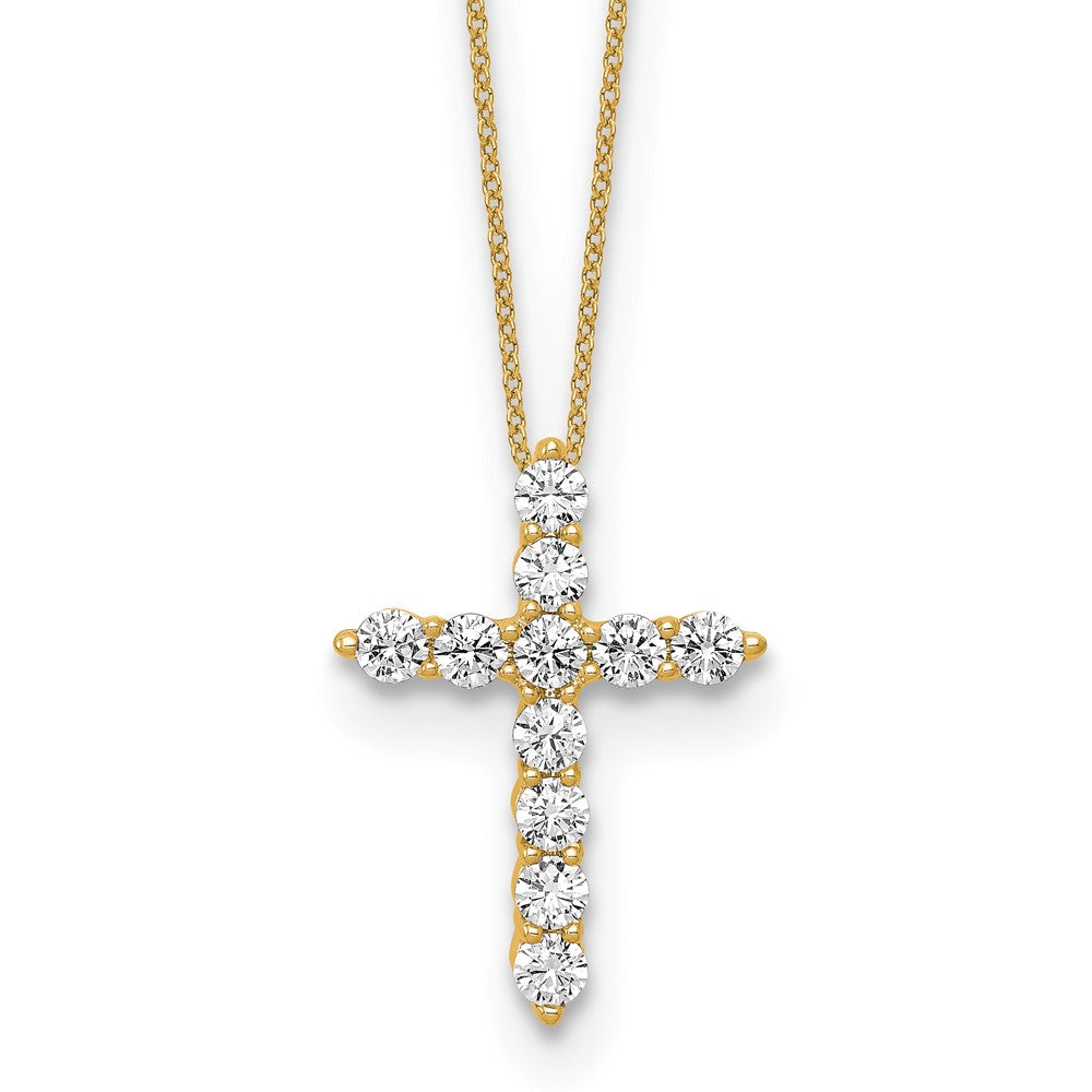 Gold Lab Grown Diamond Cross Necklace