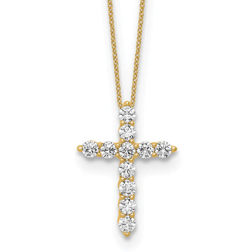 Gold Lab Grown Diamond Cross Necklace