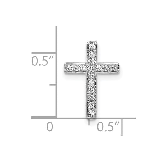 10K White Gold 1/6ct. Diamond Latin Cross Chain Slide