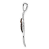 14k White Gold 1/10 carat Champagne Diamond Heart Cross Pendant