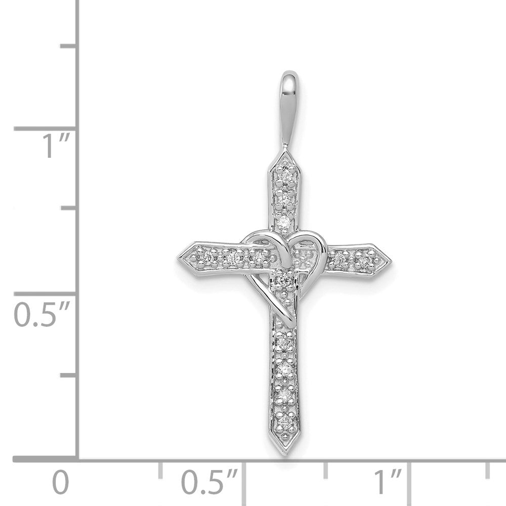 Diamond Heart Cross Pendants