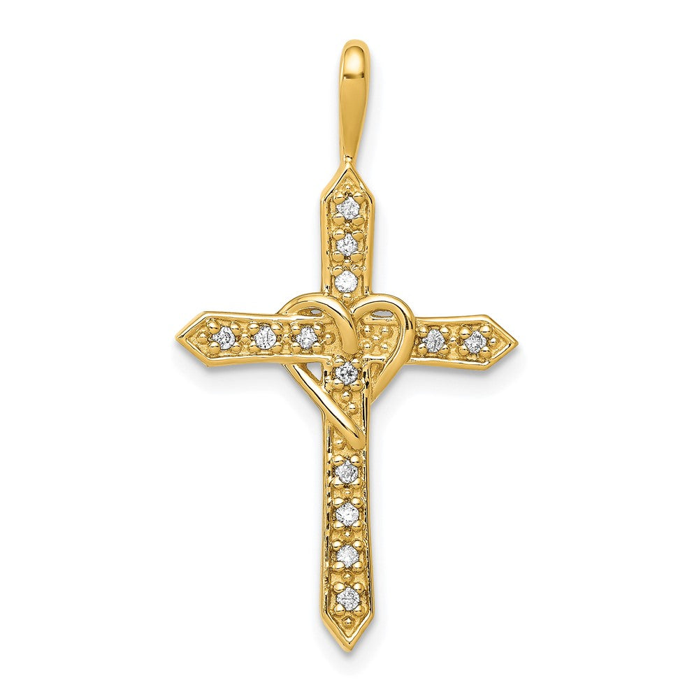 Diamond Heart Cross Pendants