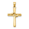 14k 3-Stone 1/20 carat AA Diamond Cross Pendant