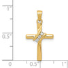 14k 3-Stone 1/20 carat AA Diamond Cross Pendant