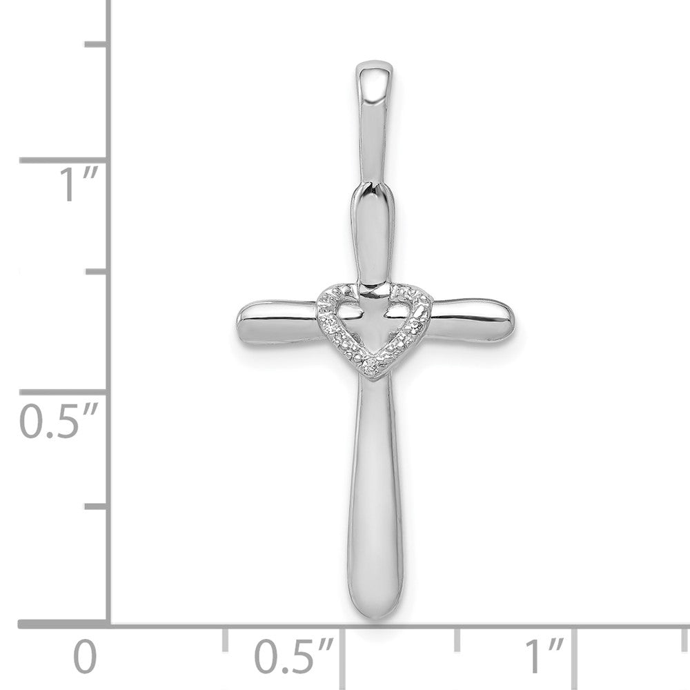 Diamond Cross with Heart Pendants