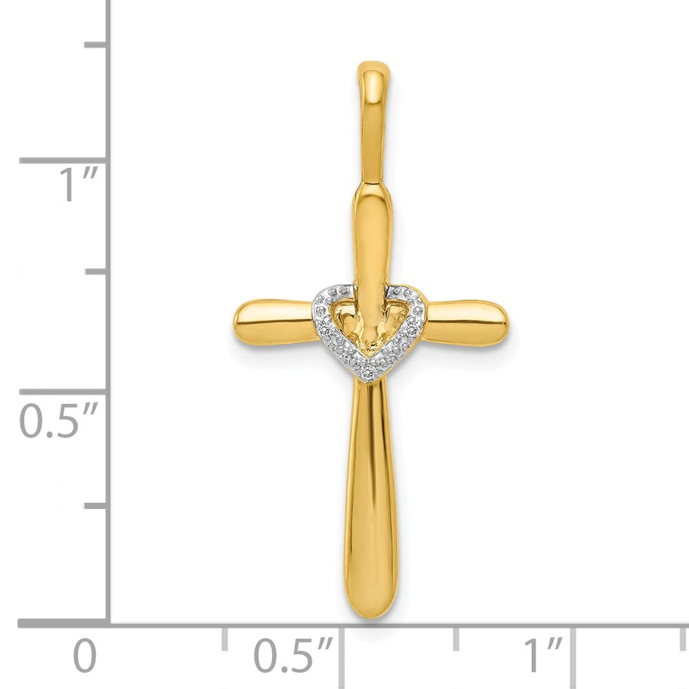 Diamond Cross with Heart Pendants