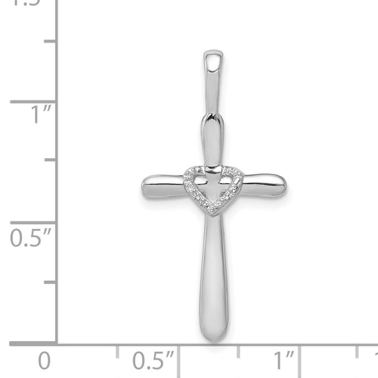 Diamond Cross with Heart Pendants