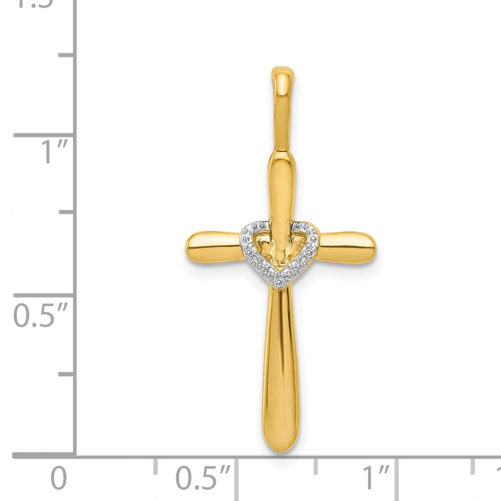 Diamond Cross with Heart Pendants