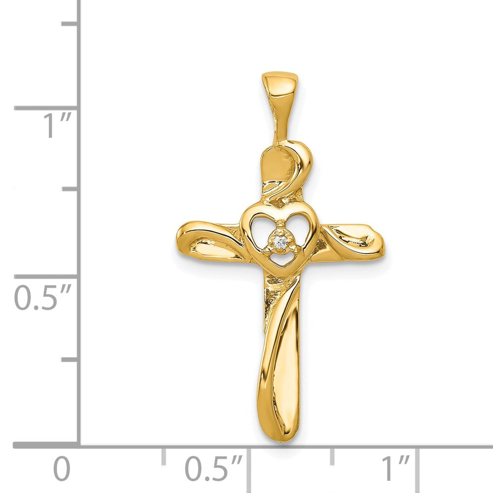 Diamond Heart Cross Pendants