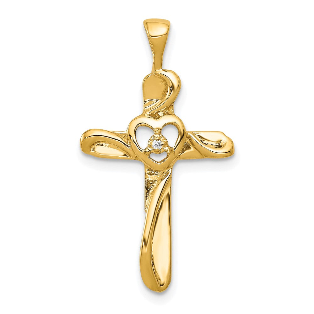 Diamond Heart Cross Pendants
