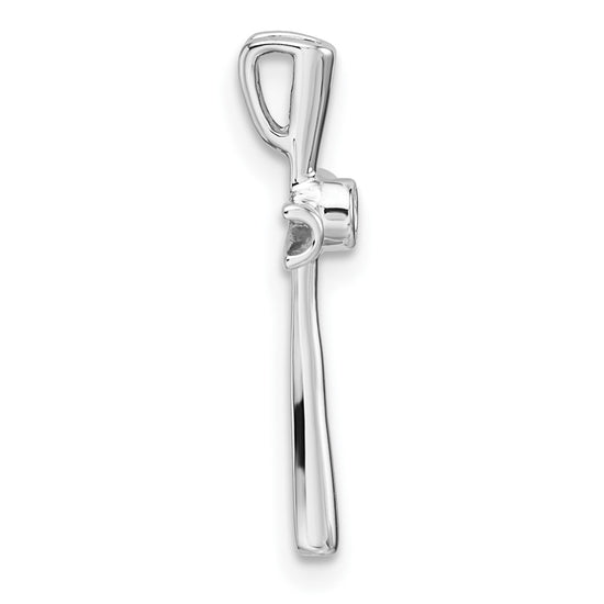 14k White Gold Cross Chain Slide Mounting