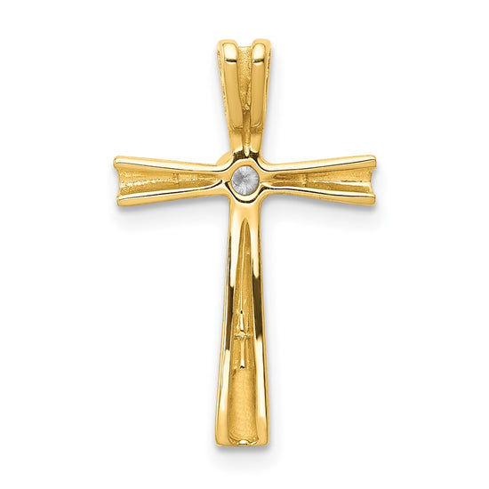14k 1/20 carat AA Diamond Cross Chain Slide