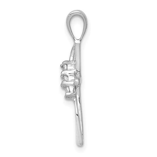 14k White Gold .01 carat Diamond Cross Pendant