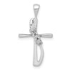 14k White Gold .01 carat Diamond Cross Pendant