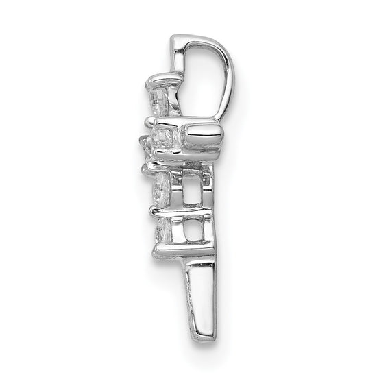 14k White Gold 1/6 carat Diamond Cross Chain Slide