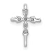 14k White Gold 1/6 carat Diamond Cross Chain Slide
