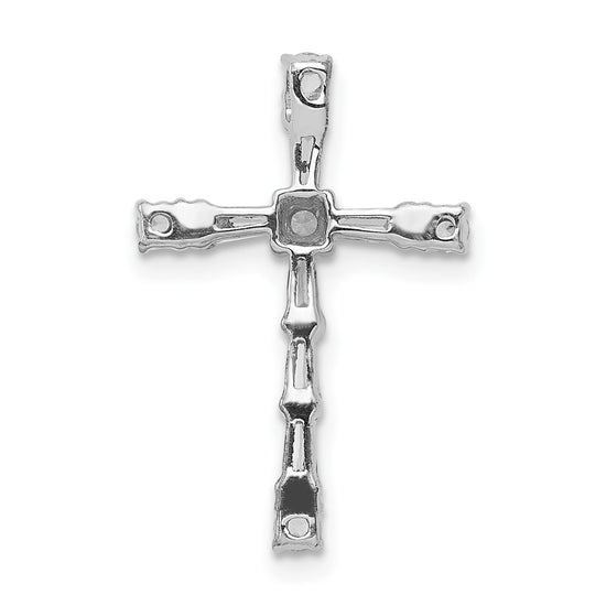 14k White Gold 1/3 carat Diamond Cross Chain Slide