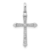 14k White Gold 1/10 carat Diamond Cross Pendant