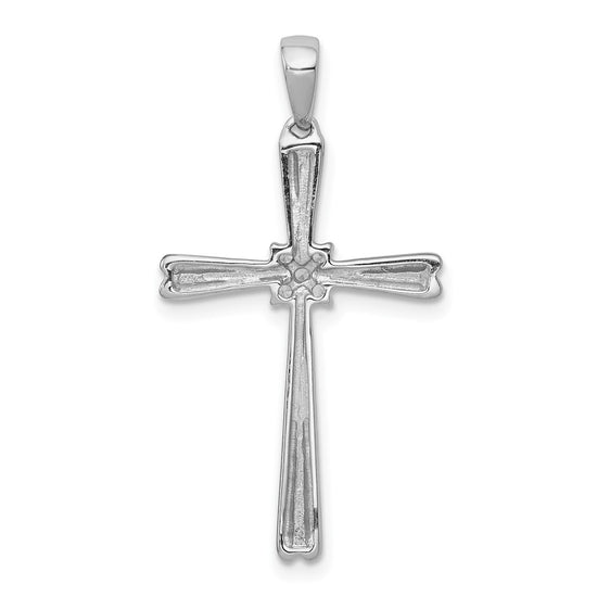 14k White Gold 1/20 carat Diamond Cross Pendant