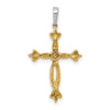 14k Two-Tone 1/20 carat Diamond Cross Pendant