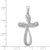 14k White Gold 1/5 carat Diamond Cross Pendant