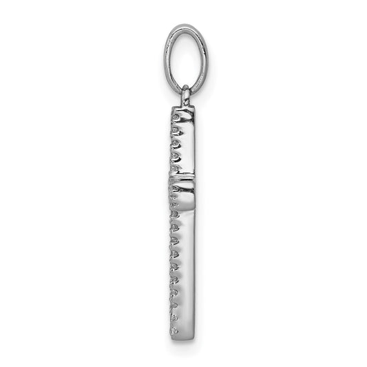 14k White Gold 1/6 carat Diamond Cross Pendant