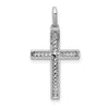 14k White Gold 1/6 carat Diamond Cross Pendant