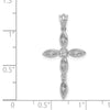 14k White Gold 1/10 carat Diamond Cross Pendant