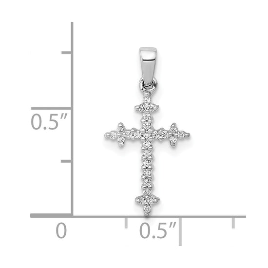 Diamond Fleur de Lis Cross Pendants
