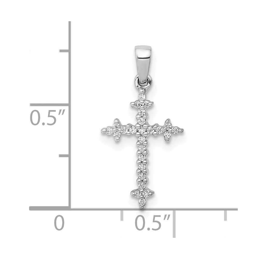 Diamond Fleur de Lis Cross Pendants