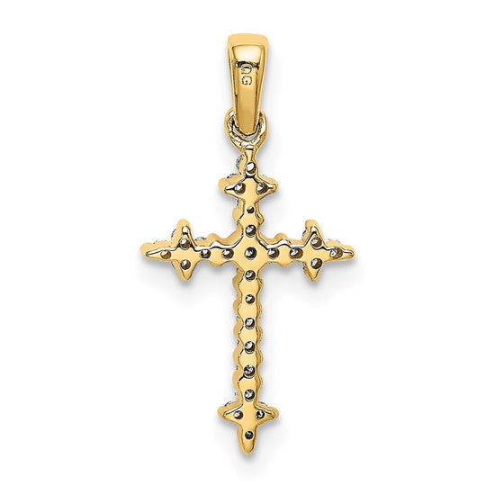 Diamond Fleur de Lis Cross Pendants
