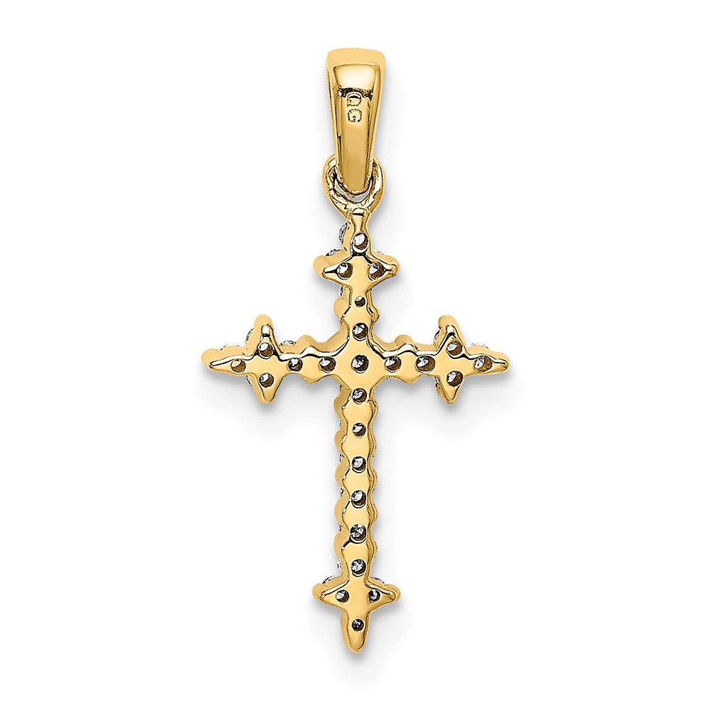 Diamond Fleur de Lis Cross Pendants