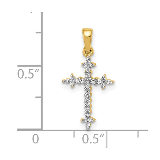 Diamond Fleur de Lis Cross Pendants