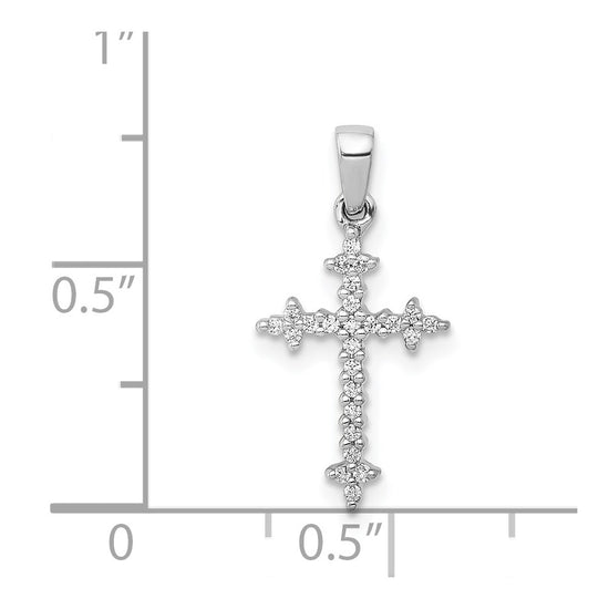 Diamond Fleur de Lis Cross Pendants