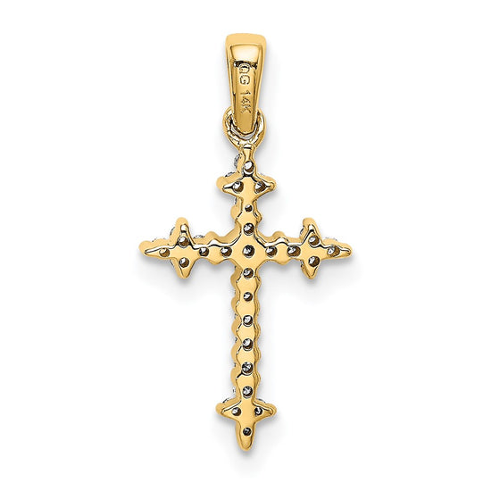 Diamond Fleur de Lis Cross Pendants