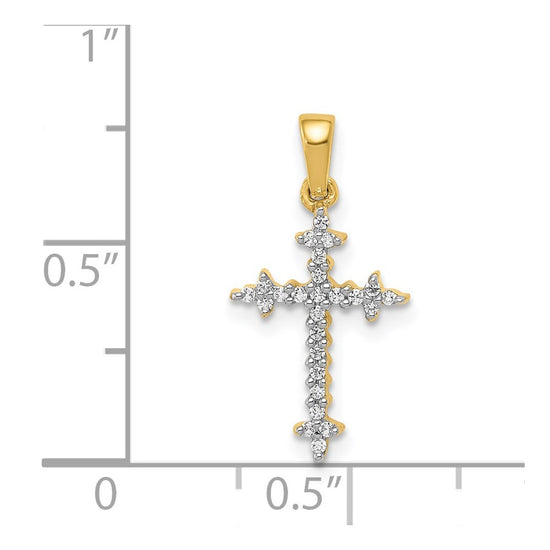 Diamond Fleur de Lis Cross Pendants