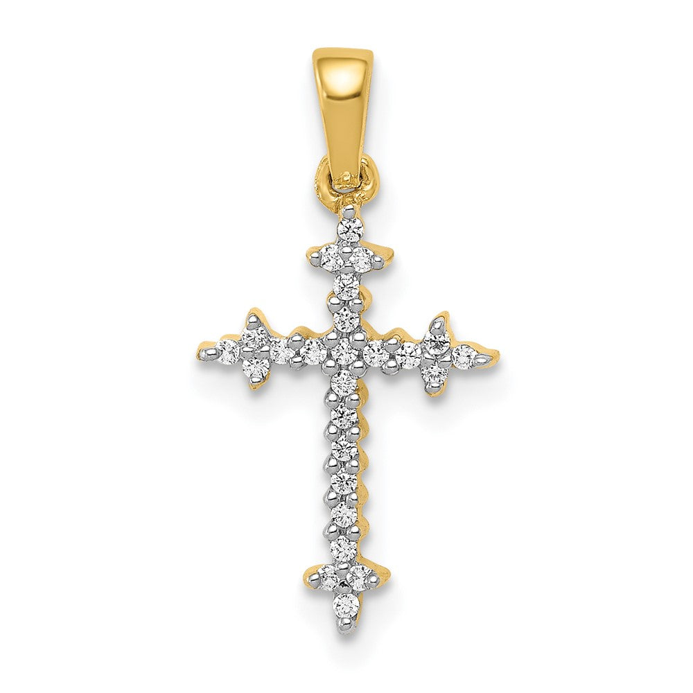Diamond Fleur de Lis Cross Pendants