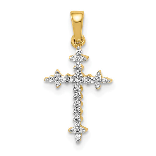 Diamond Fleur de Lis Cross Pendants