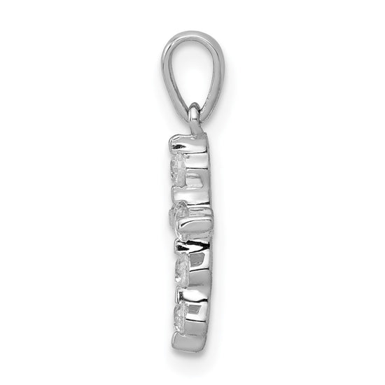 14k White Gold 1/6 carat Diamond Cross Pendant