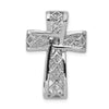 14k White Gold 1/2 carat Diamond Filigree Cross Chain Slide
