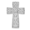 14k White Gold 1/2 carat Diamond Filigree Cross Chain Slide