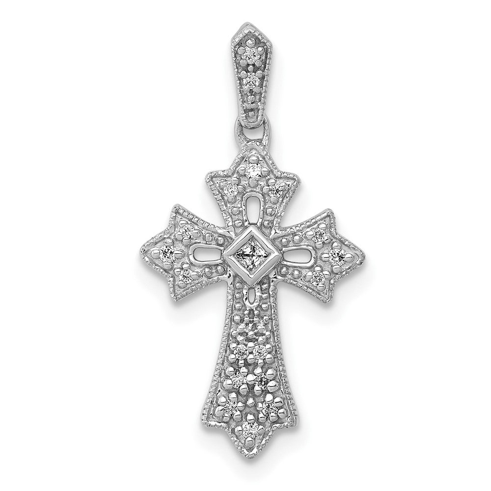 Diamond Fleur de Lis Cross Pendants