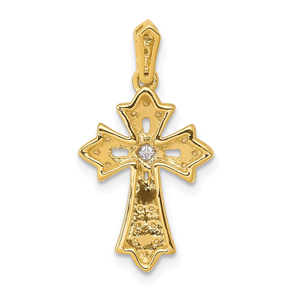 Diamond Fleur de Lis Cross Pendants